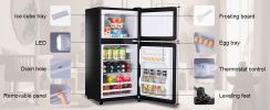 Compact Refrigerator,  CUTE RETRO PASTEL BLUE, 3.5Cu.Ft, Mini Fridge / Freezer, Antique Look, 2 Door
